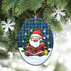 MacLeod of Harris Ancient Tartan Christmas Ceramic Ornament - Scottish Santa Style