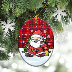 MacRae Modern Tartan Christmas Ceramic Ornament - Scottish Santa Style