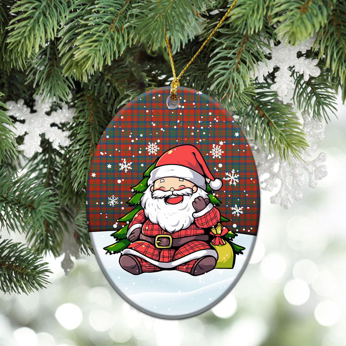 Matheson Ancient Tartan Christmas Ceramic Ornament - Scottish Santa Style