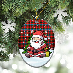 McDuff Modern Tartan Christmas Ceramic Ornament - Scottish Santa Style