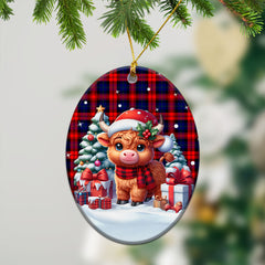 McLachlan Modern Tartan Christmas Ceramic Ornament - Highland Cow Winter Style