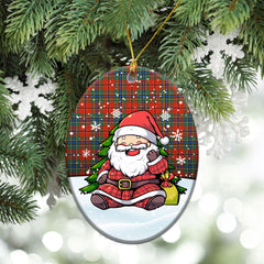 McLean of Duart Ancient Tartan Christmas Ceramic Ornament - Scottish Santa Style