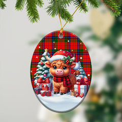 McNicol (of Scorrybreac) Tartan Christmas Ceramic Ornament - Highland Cow Winter Style