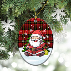 McQueen Modern Tartan Christmas Ceramic Ornament - Scottish Santa Style