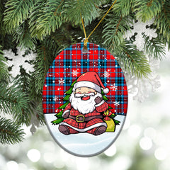 McTavish Modern Tartan Christmas Ceramic Ornament - Scottish Santa Style