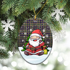 Taylor Weathered Tartan Christmas Ceramic Ornament - Scottish Santa Style