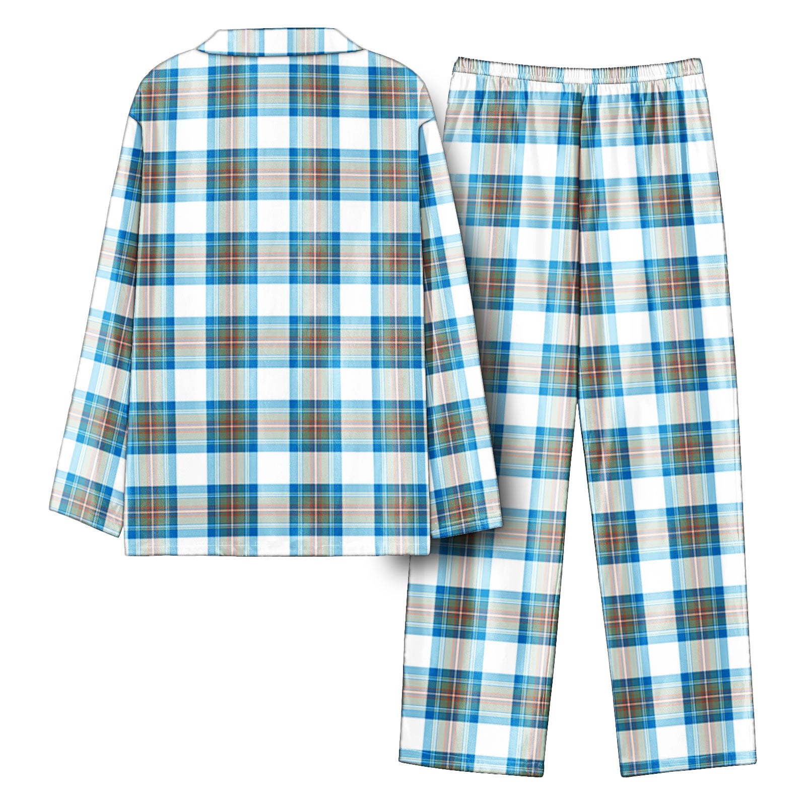 Stewart Muted Blue Tartan Pajama Set