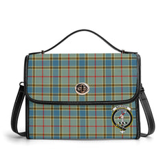 Balfour Blue Tartan Crest Satchel Bag