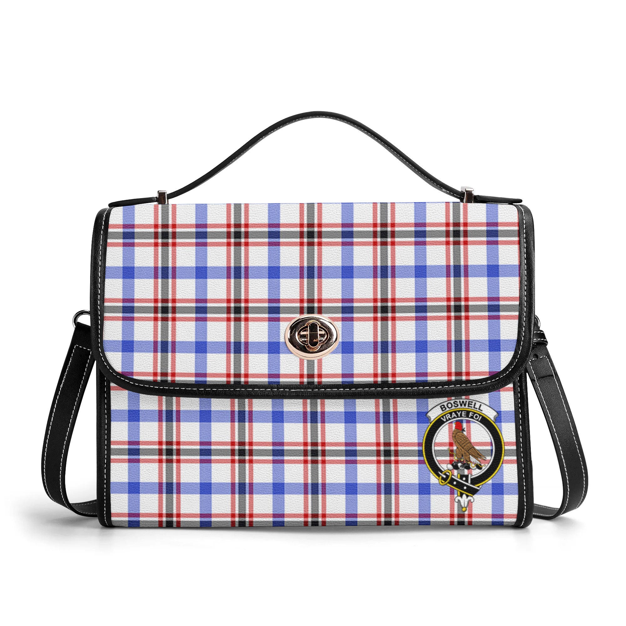 Boswell Modern Tartan Crest Satchel Bag