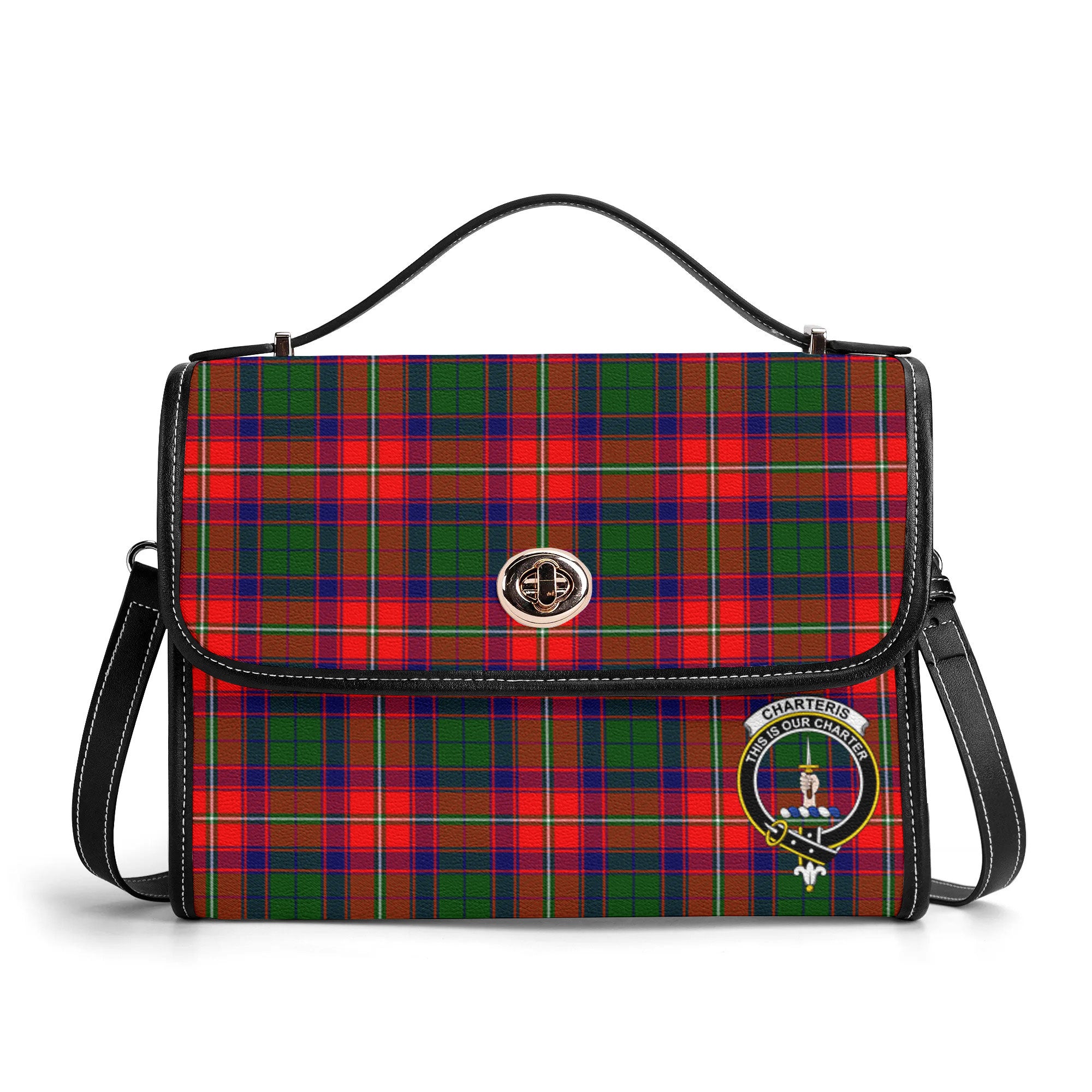 Charteris (Earl of Wemyss) Tartan Crest Satchel Bag