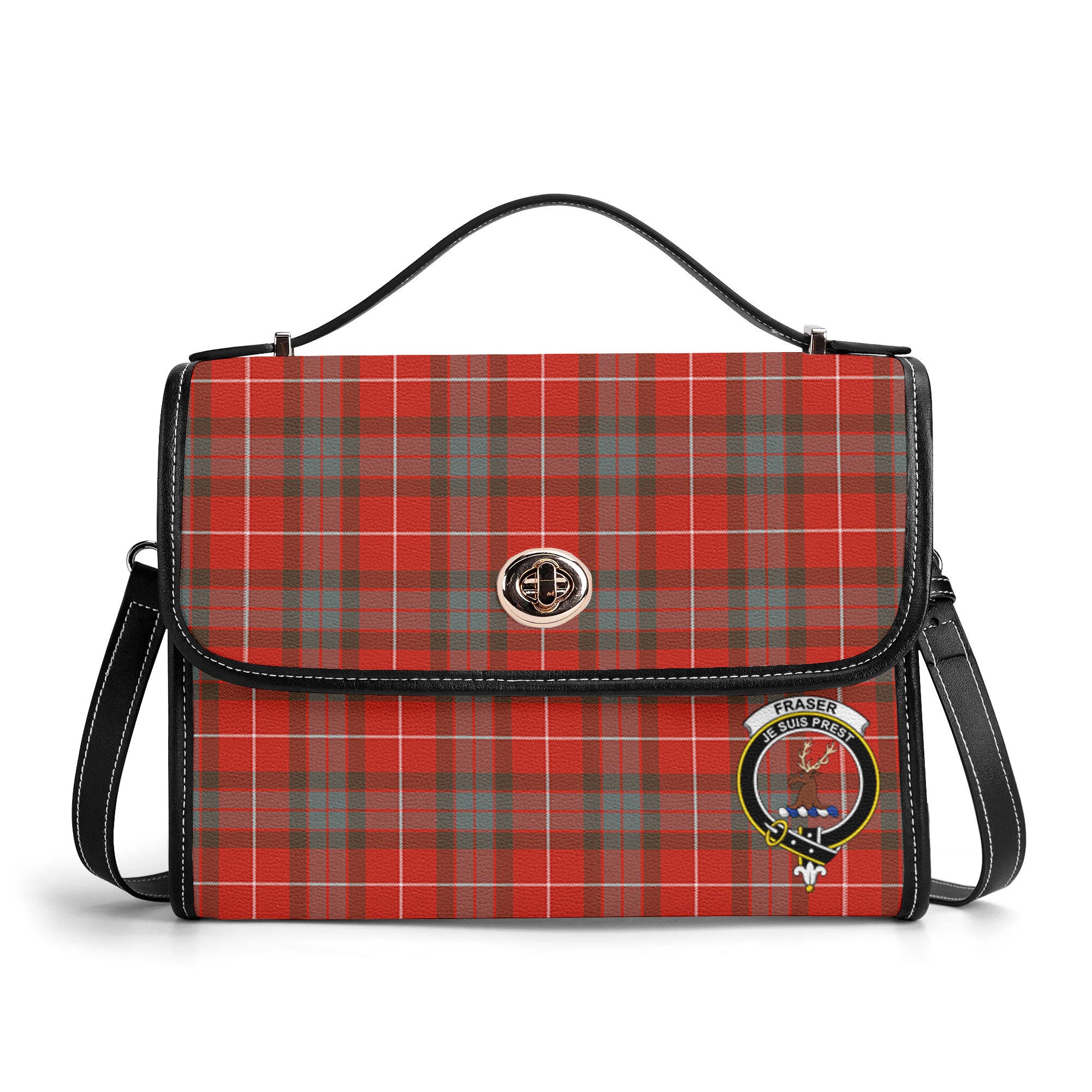 Fraser (of Lovat) Weathered Tartan Crest Satchel Bag