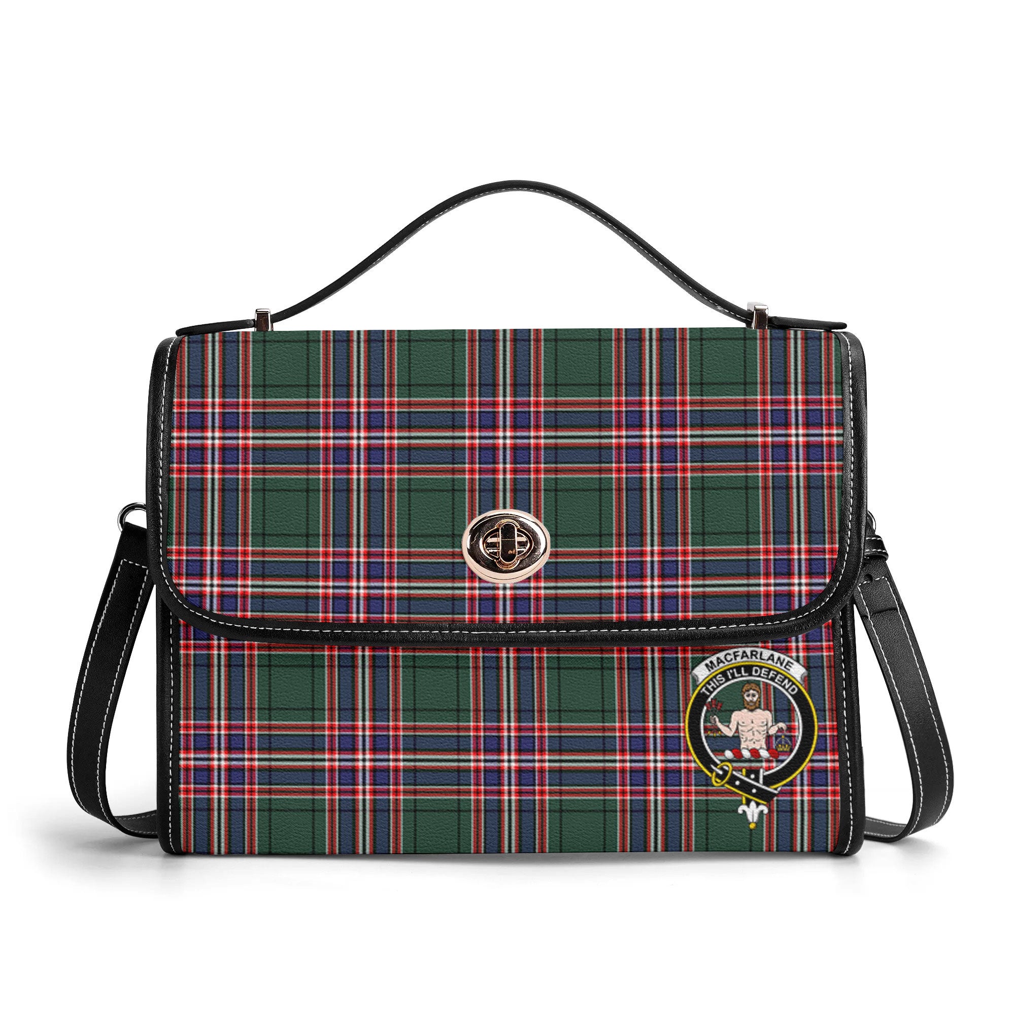 MacFarlane Hunting Modern Tartan Crest Satchel Bag