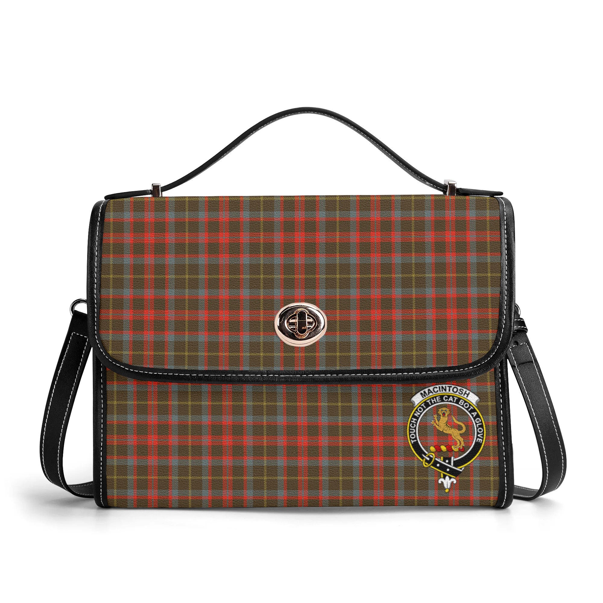 MacIntosh Hunting Weathered Tartan Crest Satchel Bag