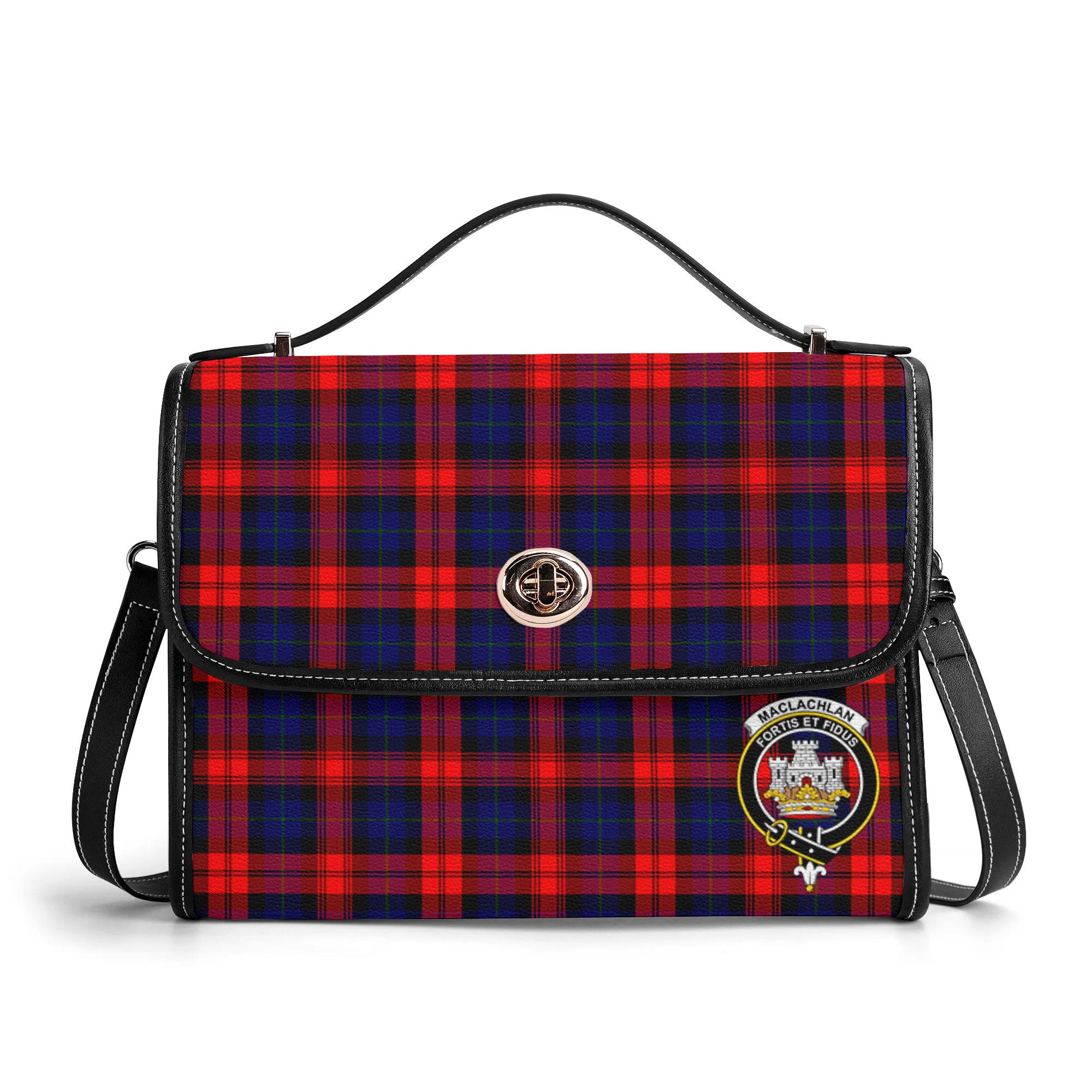 MacLachlan Modern Tartan Crest Satchel Bag
