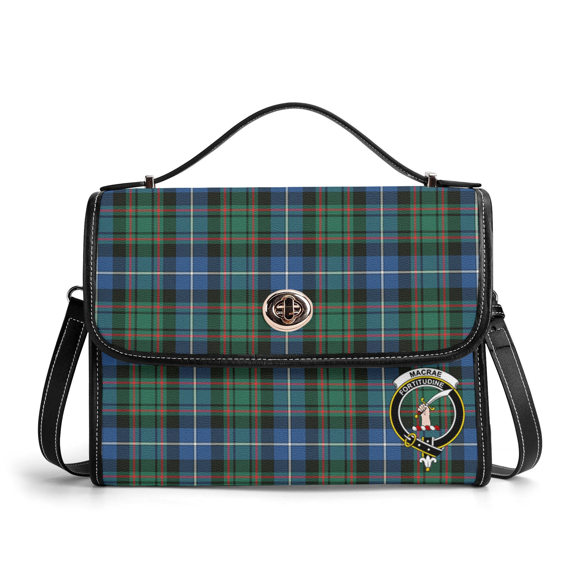 MacRae Hunting Ancient Tartan Crest Satchel Bag
