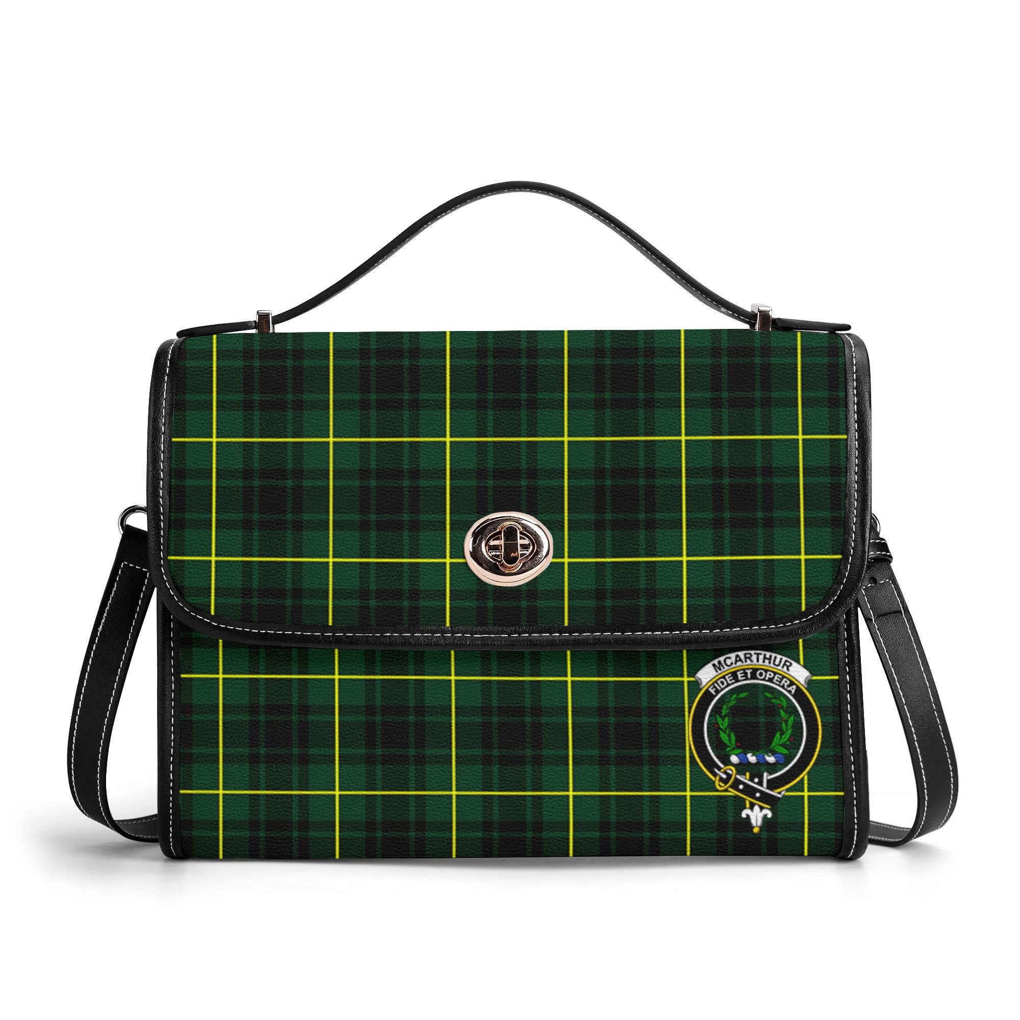 McArthur Modern Tartan Crest Satchel Bag