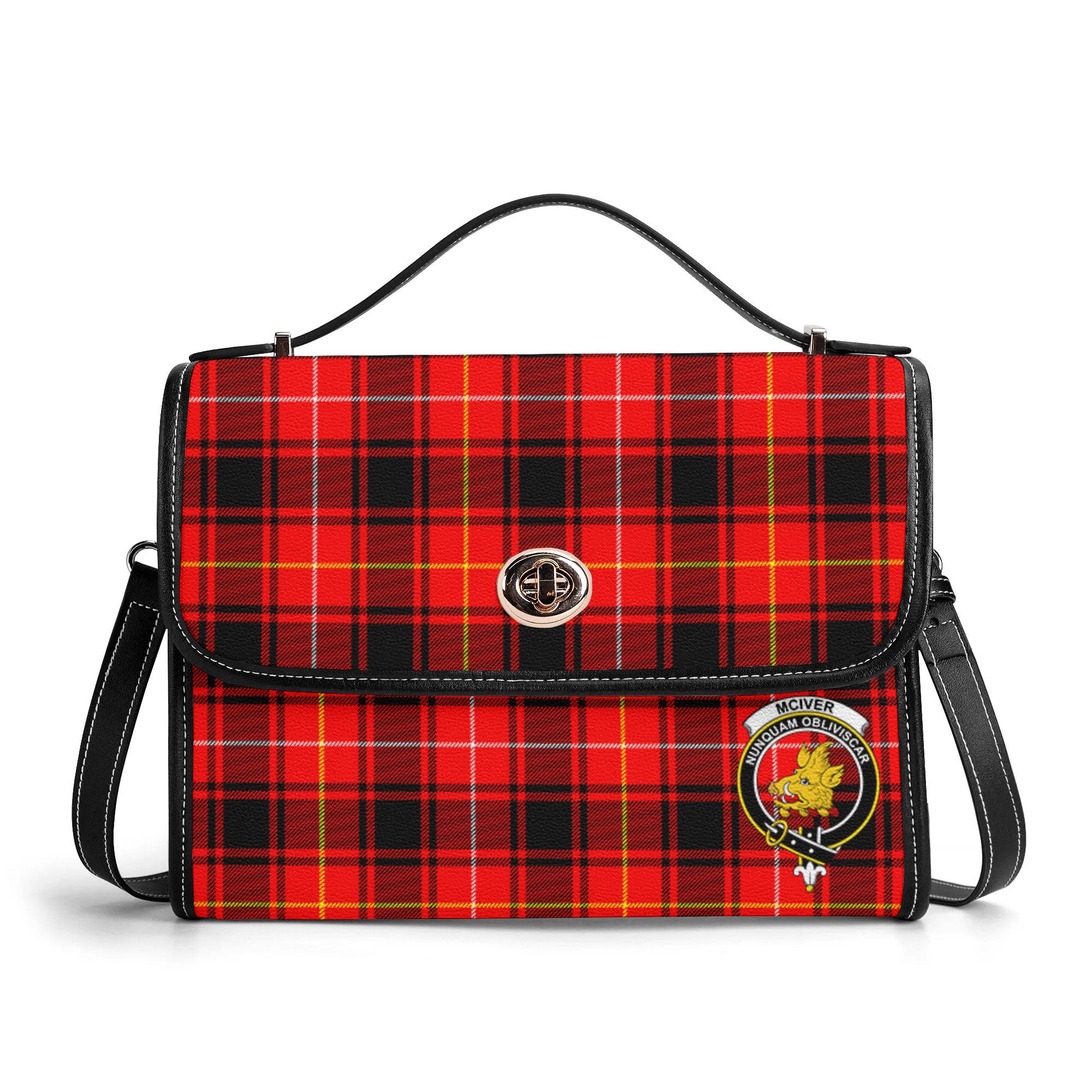 McIver Modern Tartan Crest Satchel Bag
