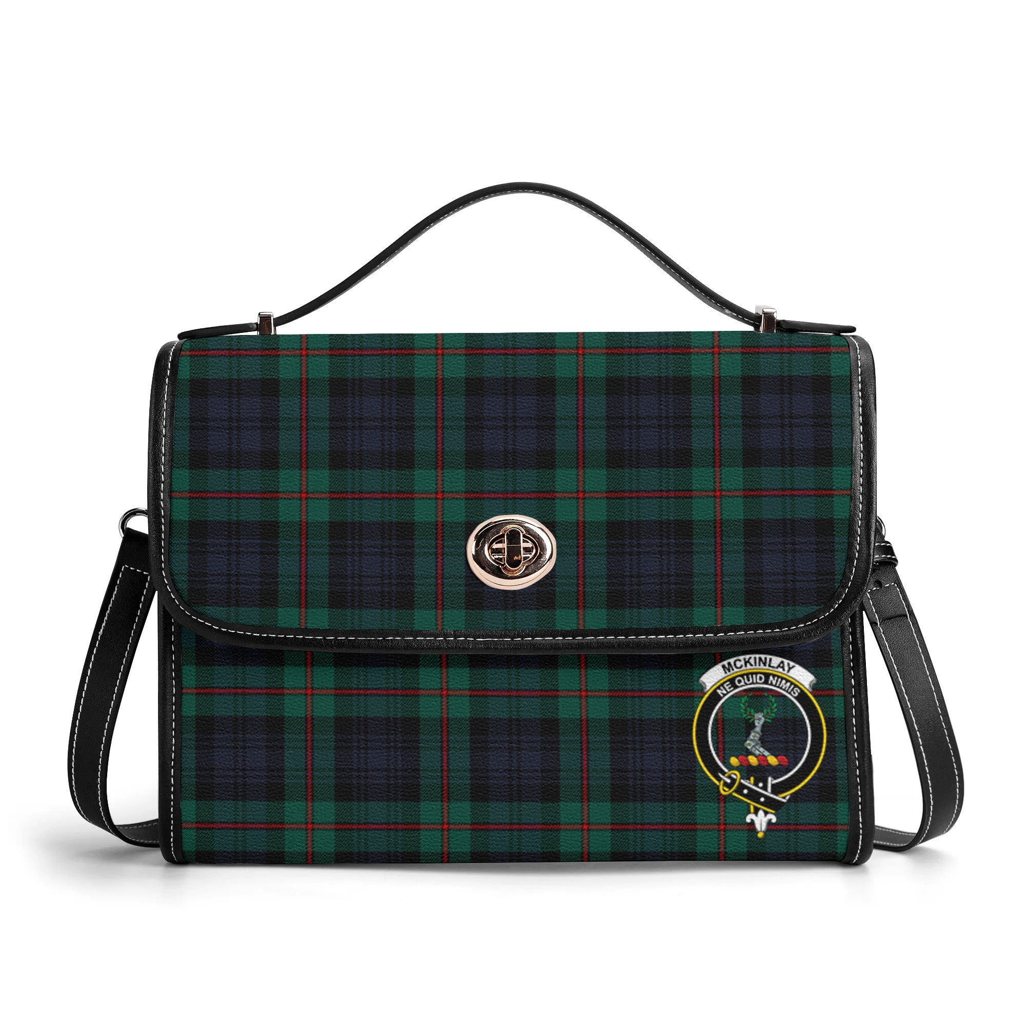 McKinlay Modern Tartan Crest Satchel Bag