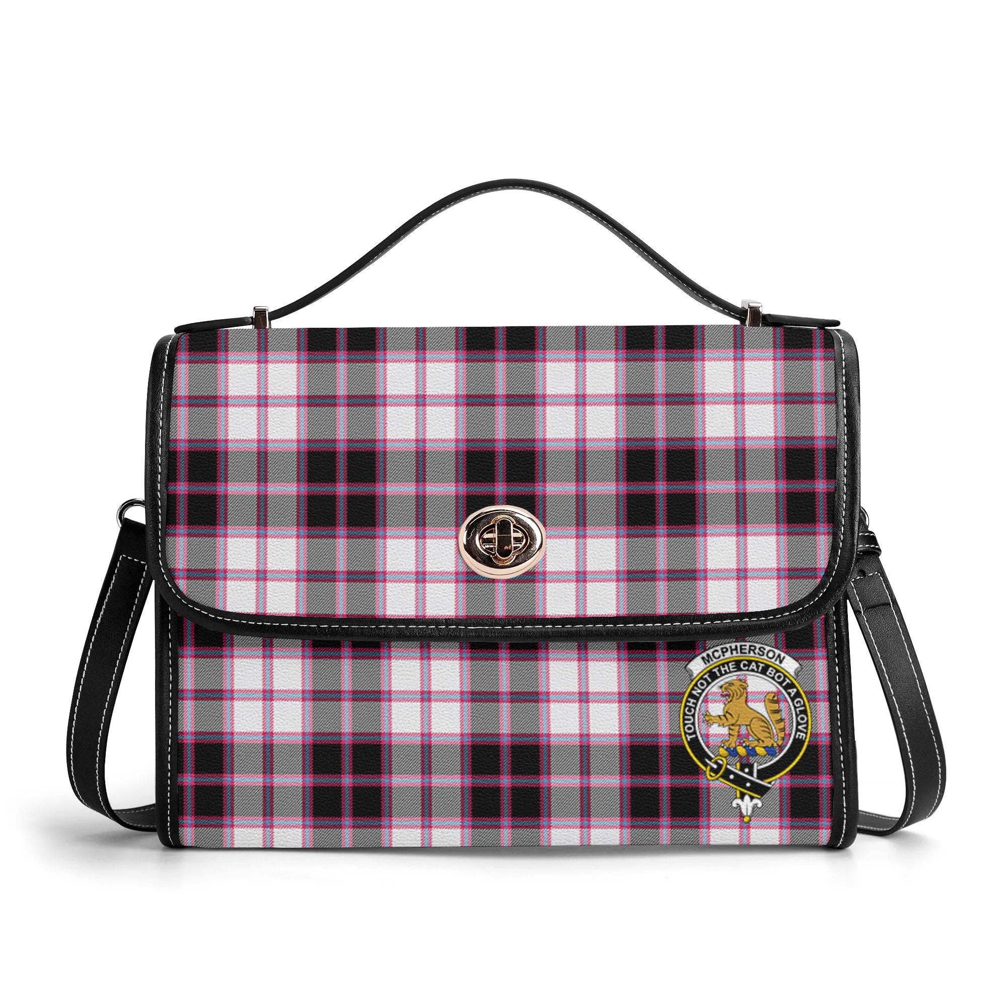 McPherson Hunting Modern Tartan Crest Satchel Bag