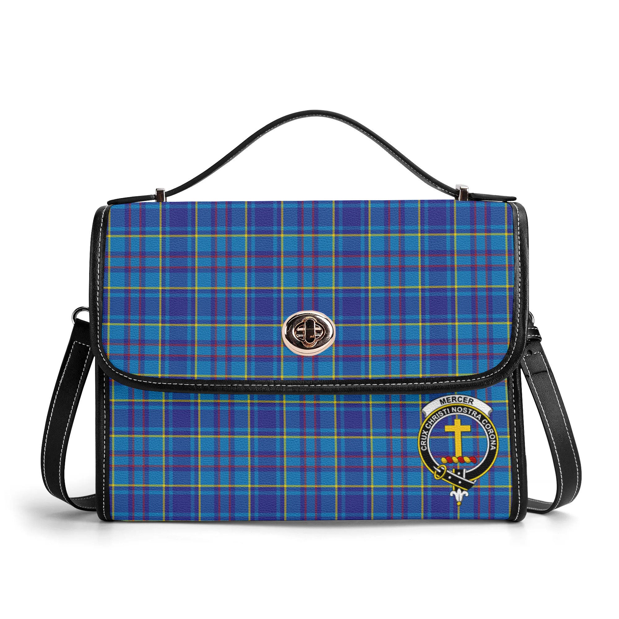 Mercer Modern Tartan Crest Satchel Bag