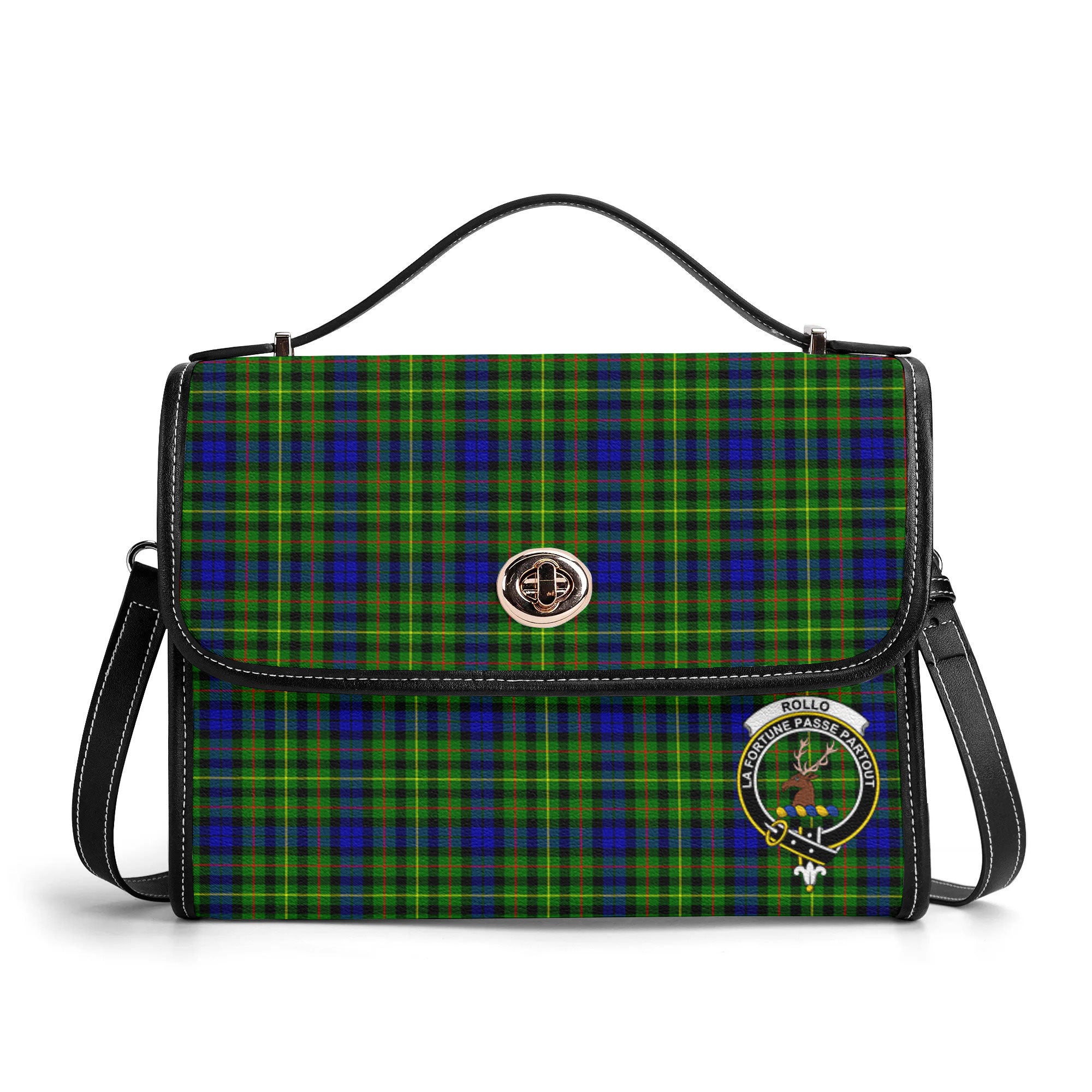 Rollo Modern Tartan Crest Satchel Bag