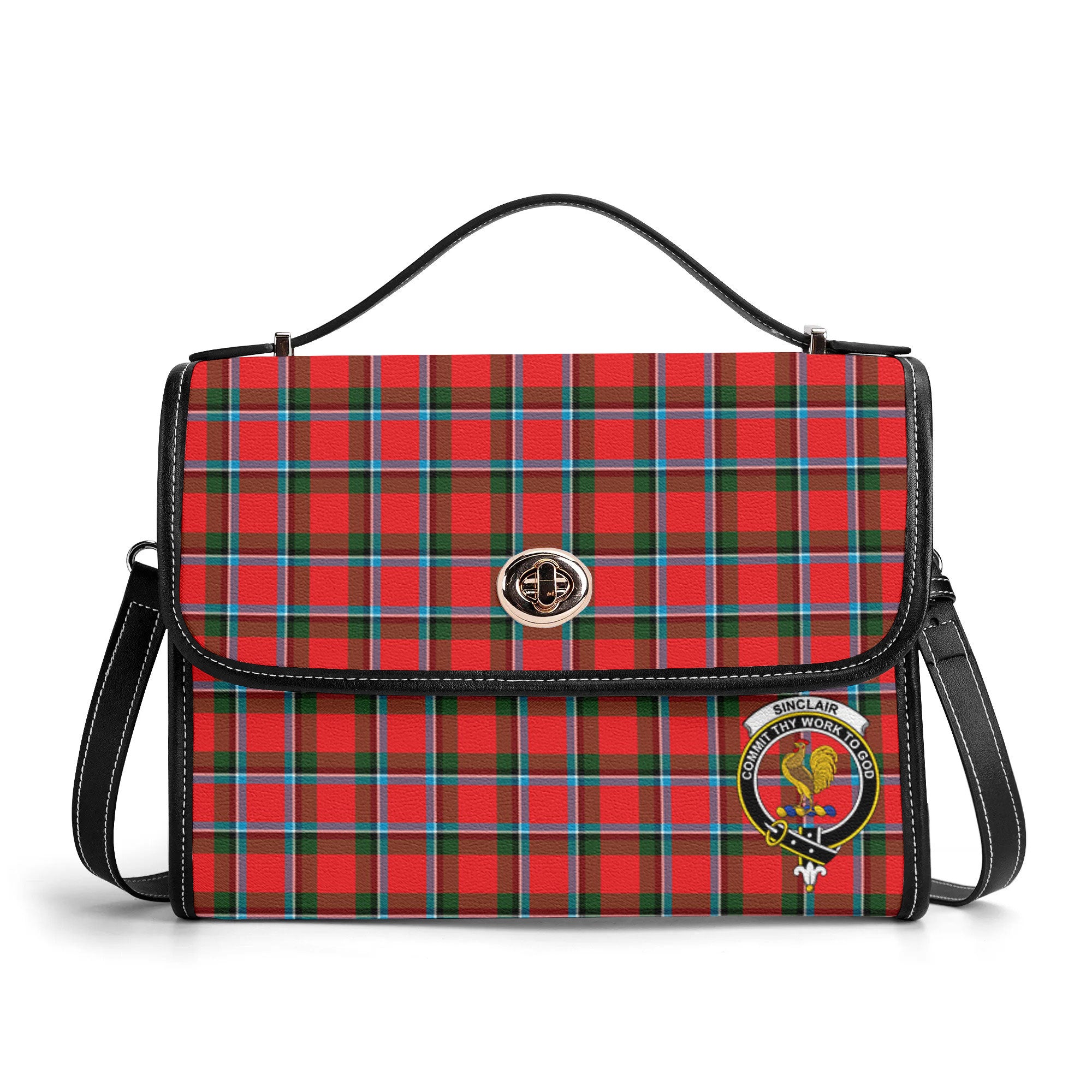 Sinclair Modern Tartan Crest Satchel Bag