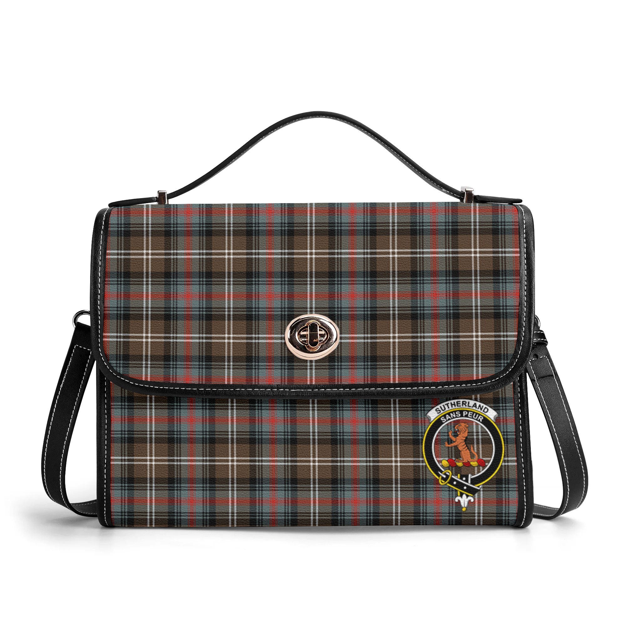 Sutherland Weathered Tartan Crest Satchel Bag