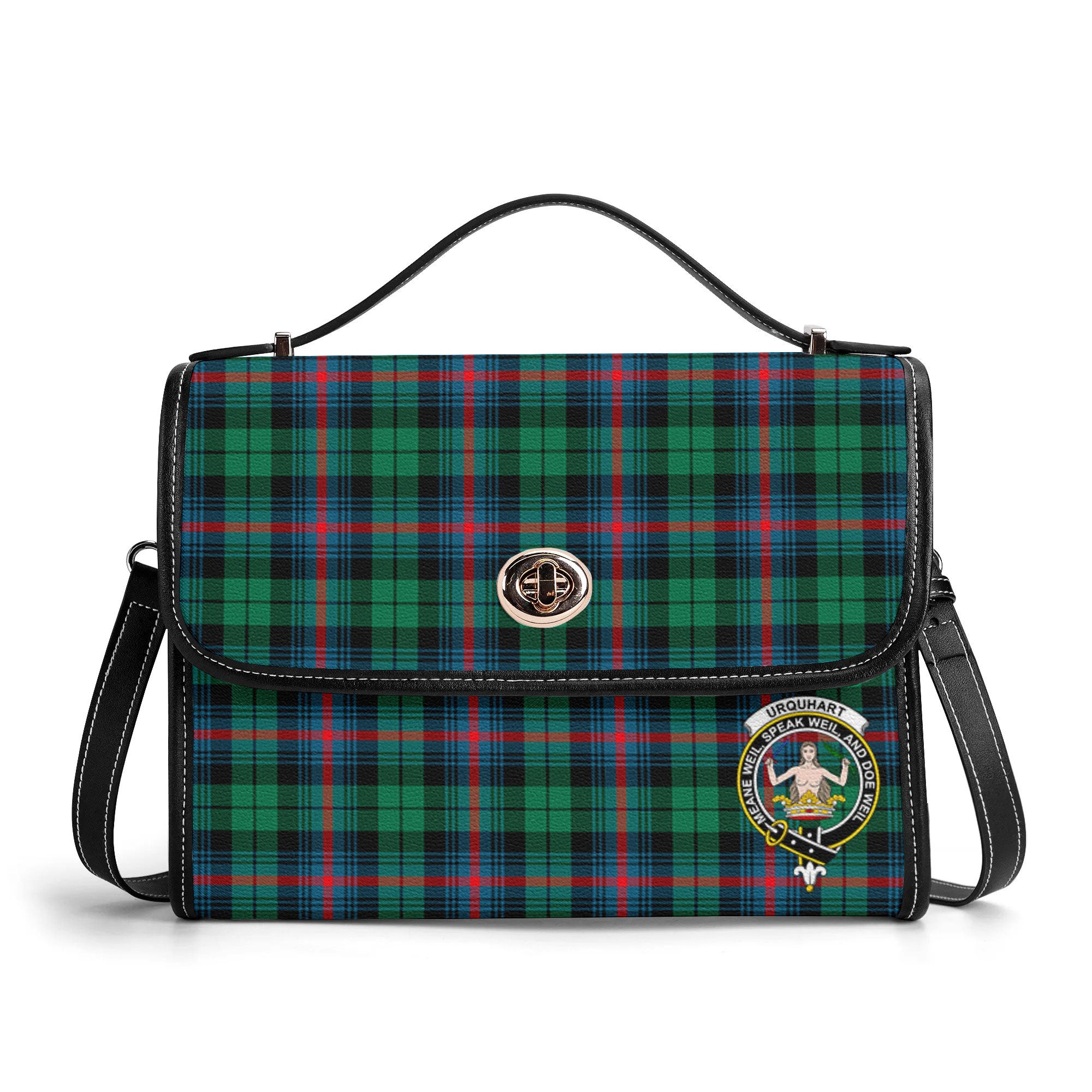 Urquhart Broad Red Ancient Tartan Crest Satchel Bag