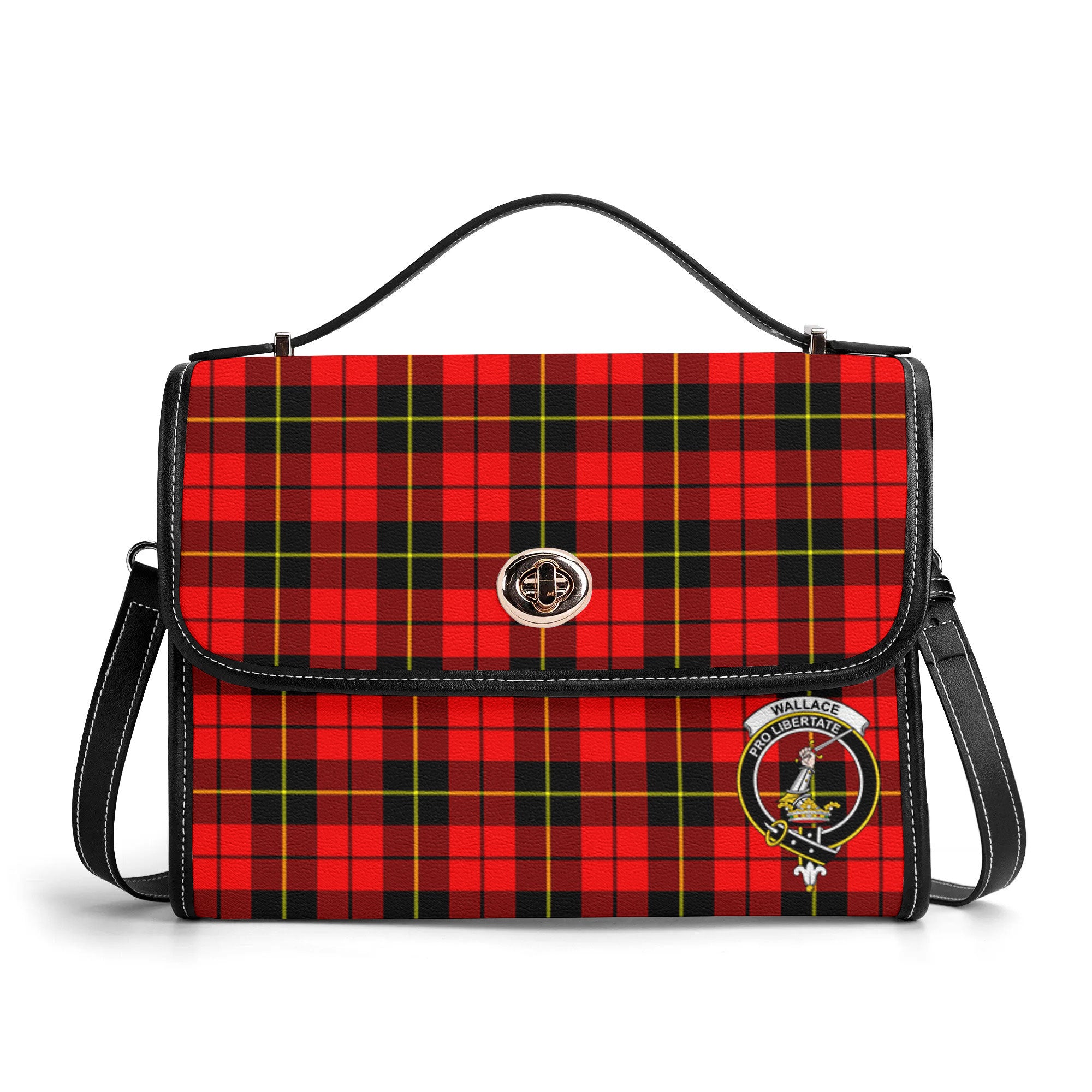 Wallace Hunting Red Tartan Crest Satchel Bag