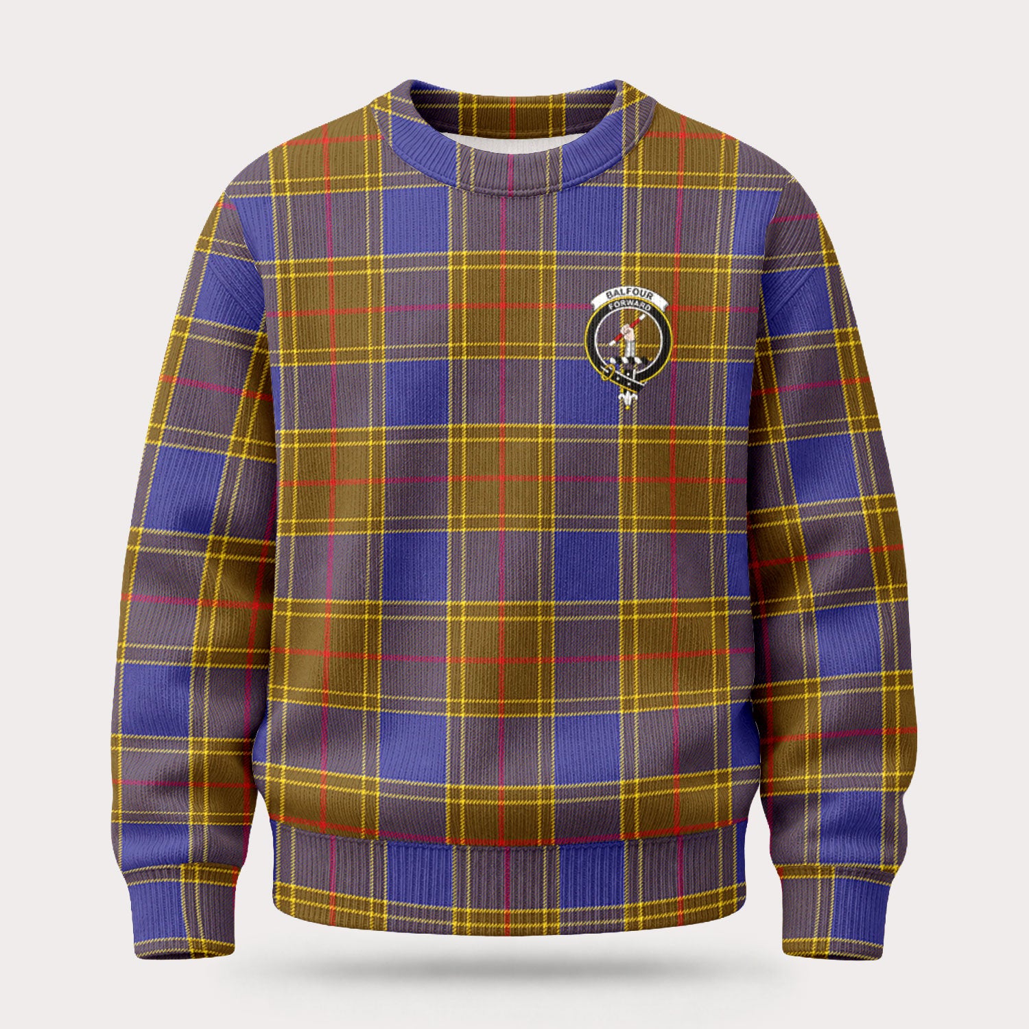 Balfour Modern Tartan Crest Sweater