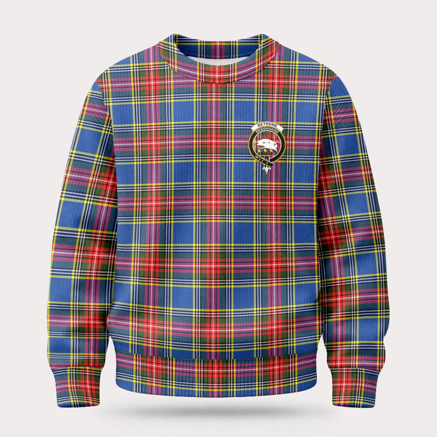 Bethune Modern Tartan Crest Sweater