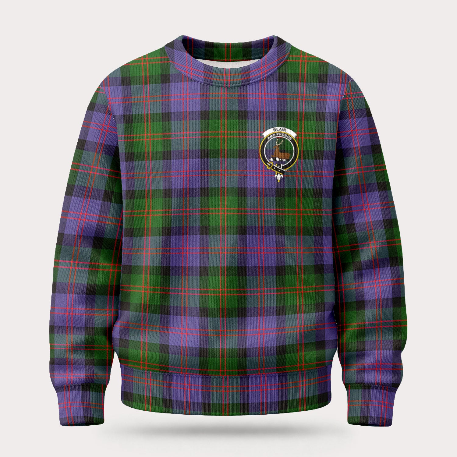 Blair Modern Tartan Crest Sweater