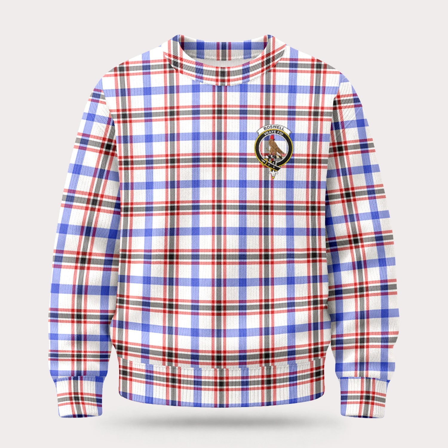 Boswell Modern Tartan Crest Sweater