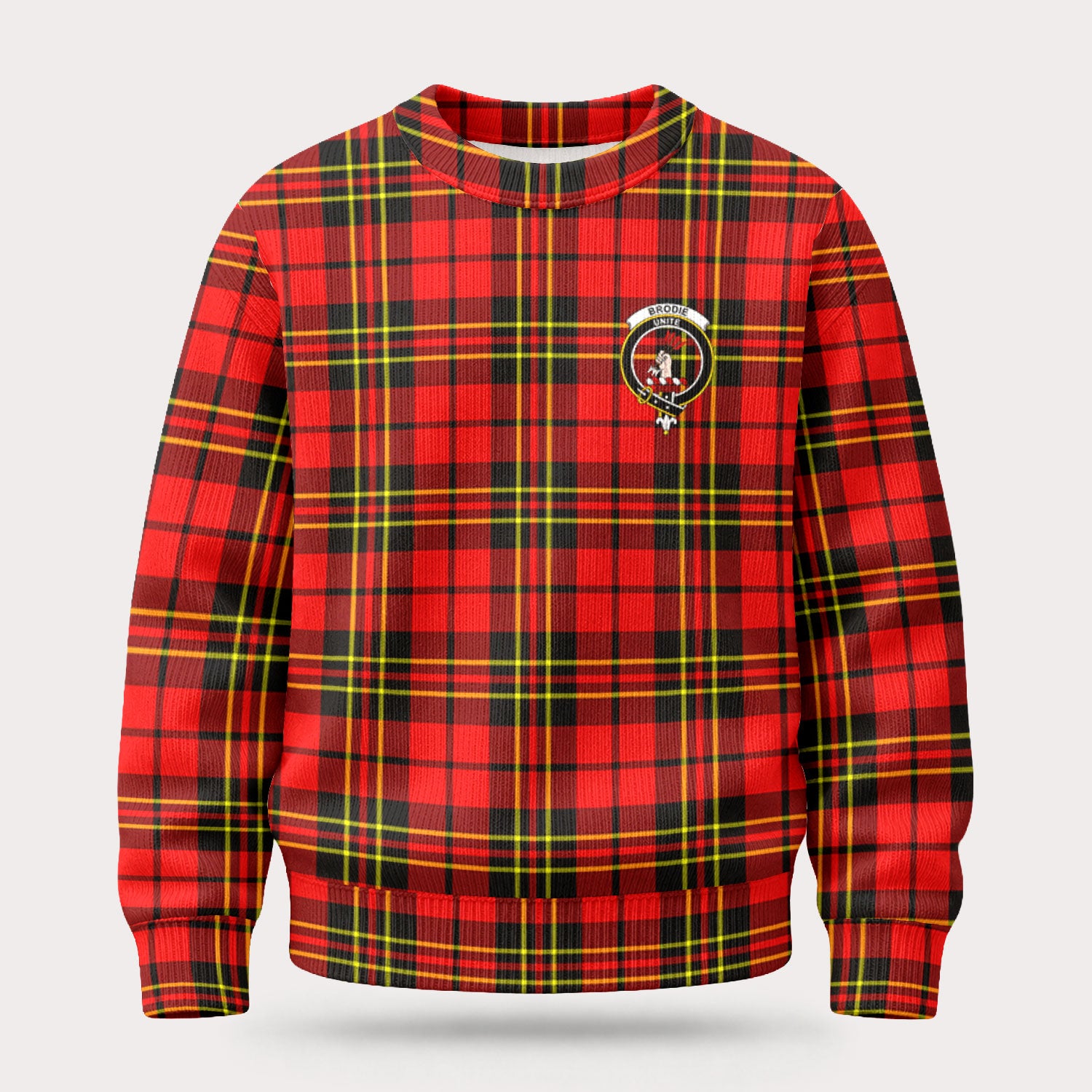 Brodie Modern Tartan Crest Sweater