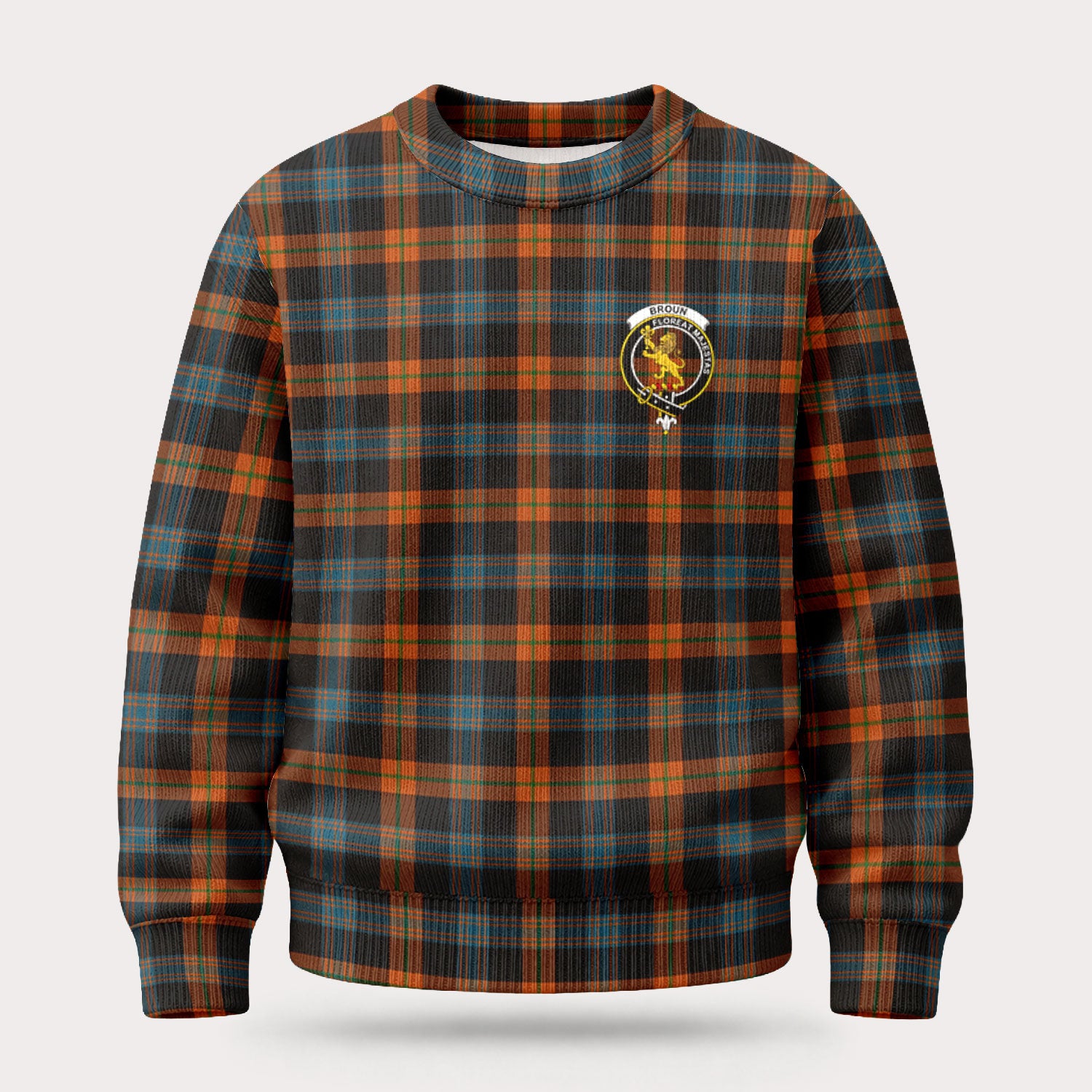 Broun Ancient Tartan Crest Sweater