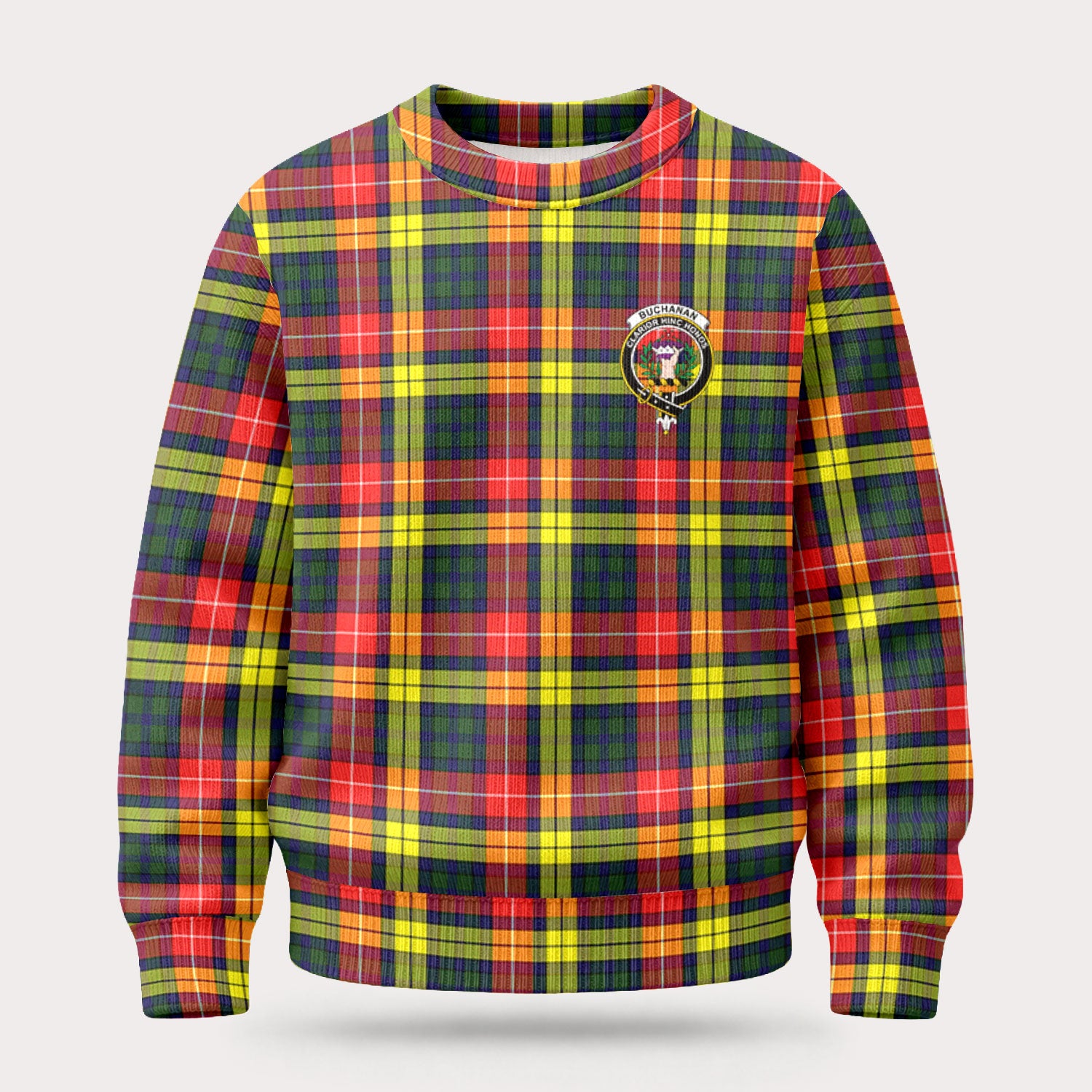 Buchanan Modern Tartan Crest Sweater