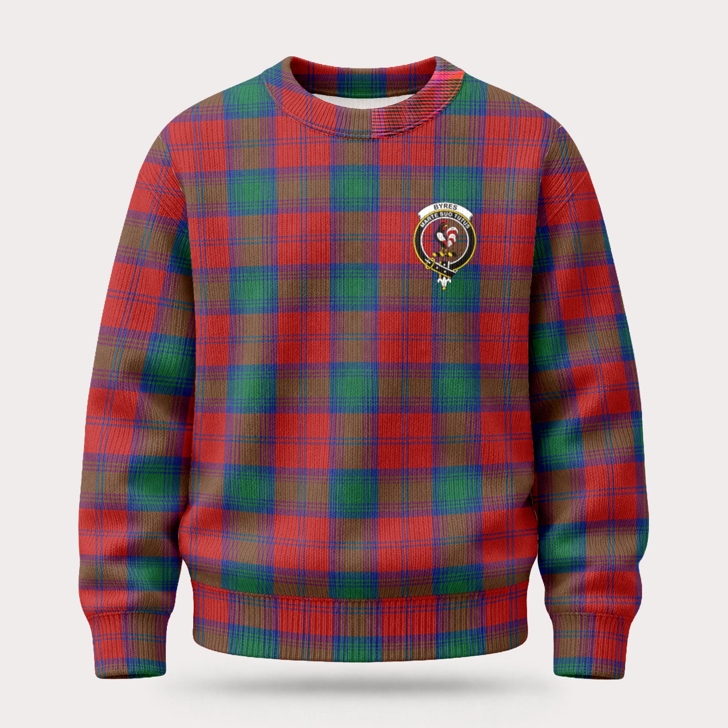 Byres Tartan Crest Sweater