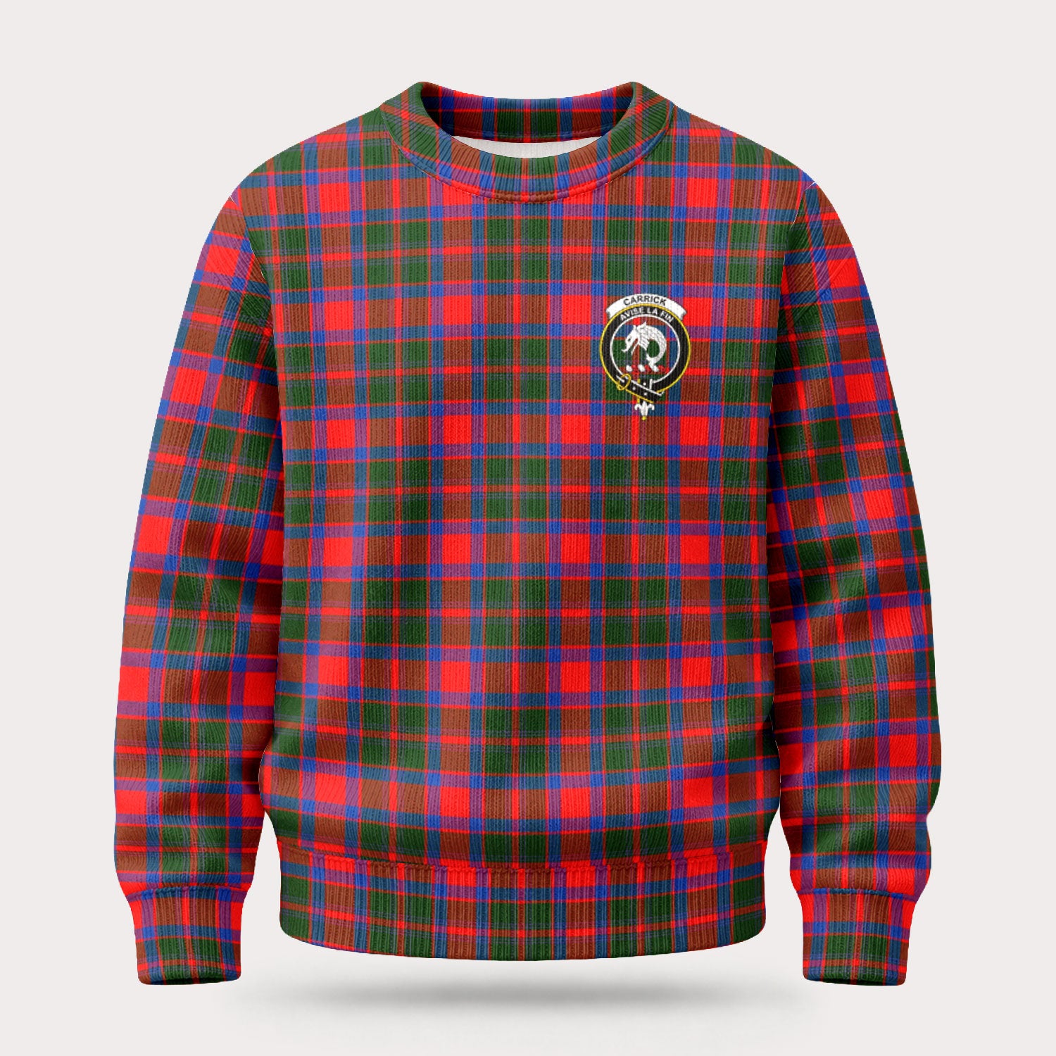 Carrick District Tartan Crest Sweater