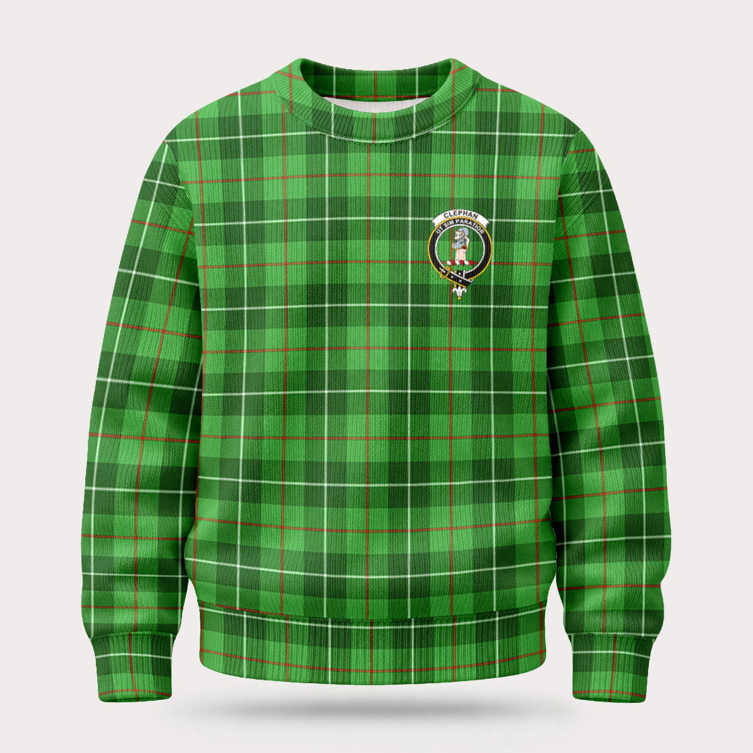 Clephan (or Clephane) Tartan Crest Sweater