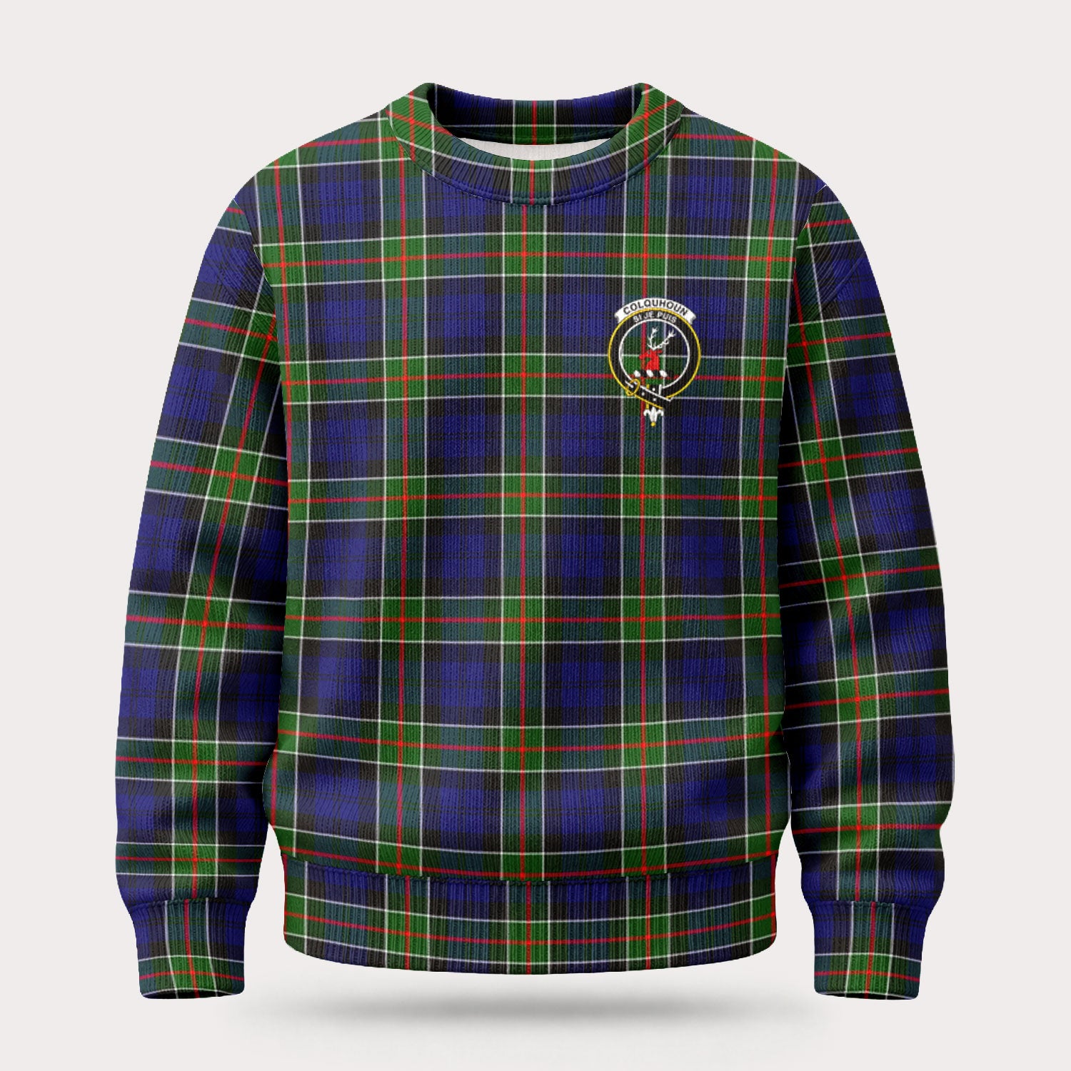 Colquhoun Modern Tartan Crest Sweater
