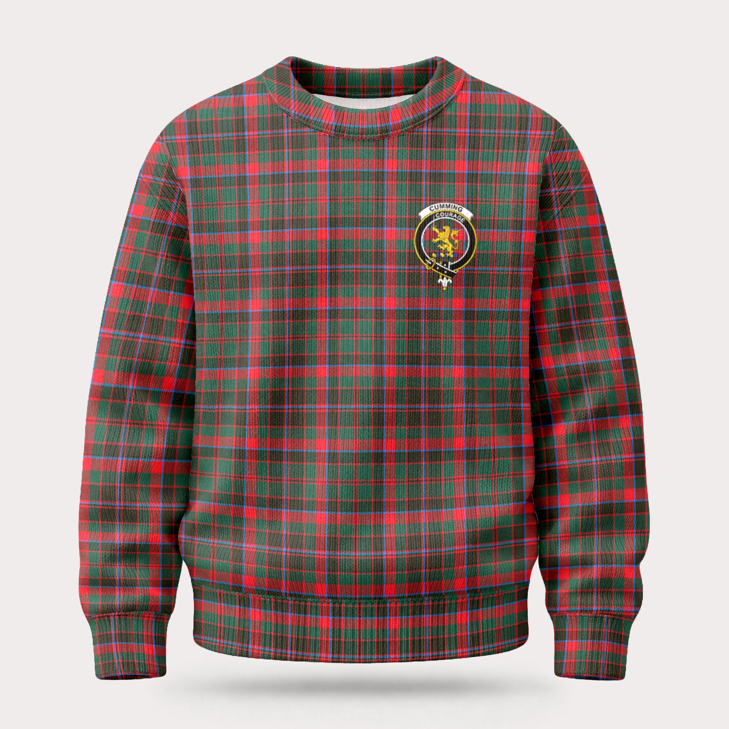 Cumming Hunting Modern Tartan Crest Sweater