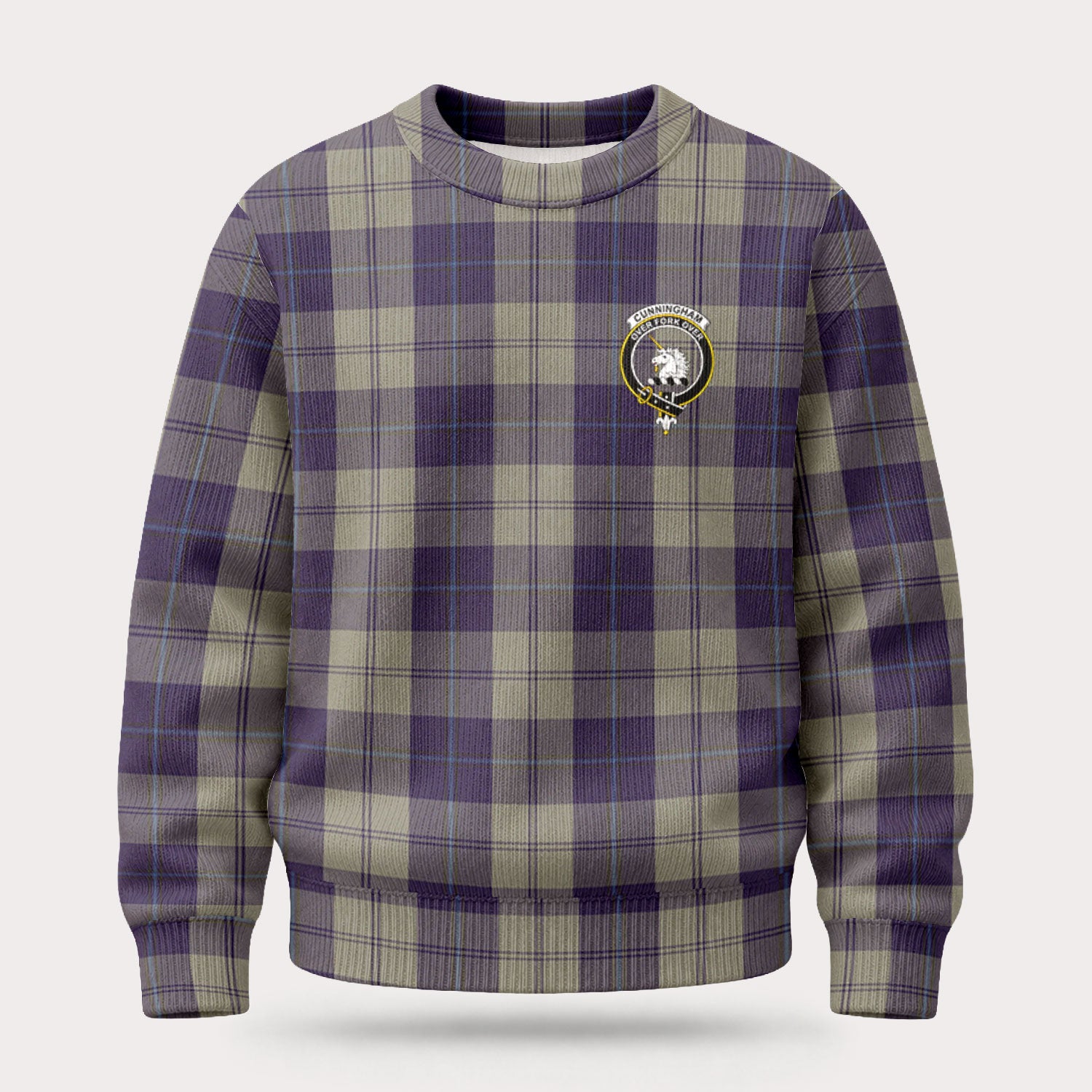 Cunningham Dress Blue Dancers Tartan Crest Sweater