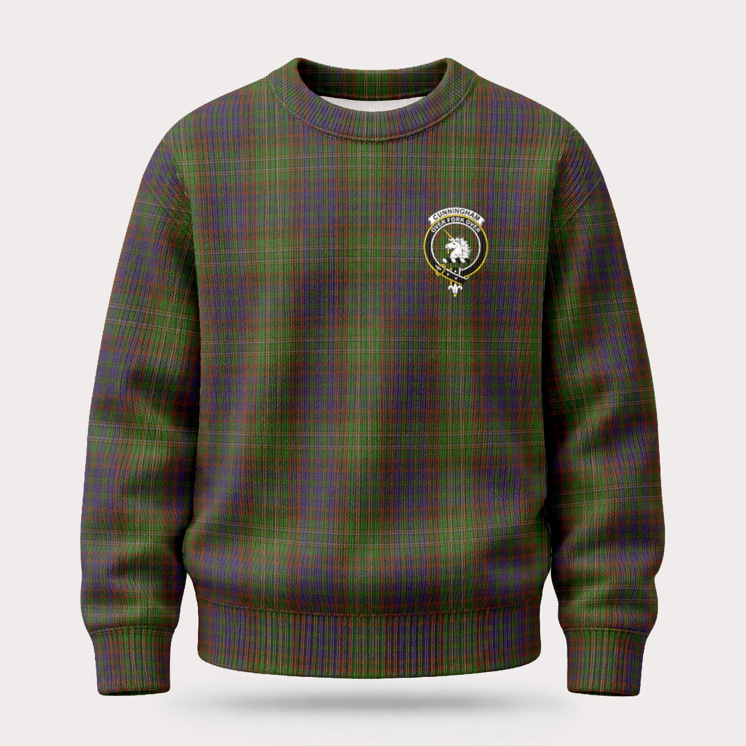 Cunningham Hunting Modern Tartan Crest Sweater