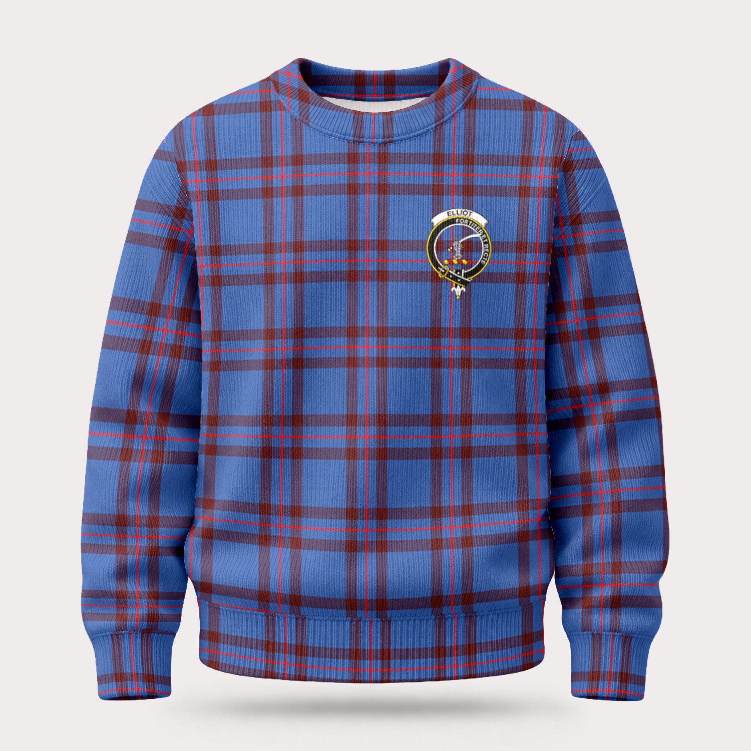 Elliot Modern Tartan Crest Sweater
