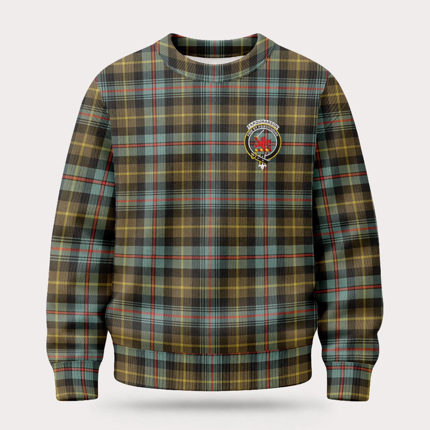 Farquharson Weathered Tartan Crest Sweater