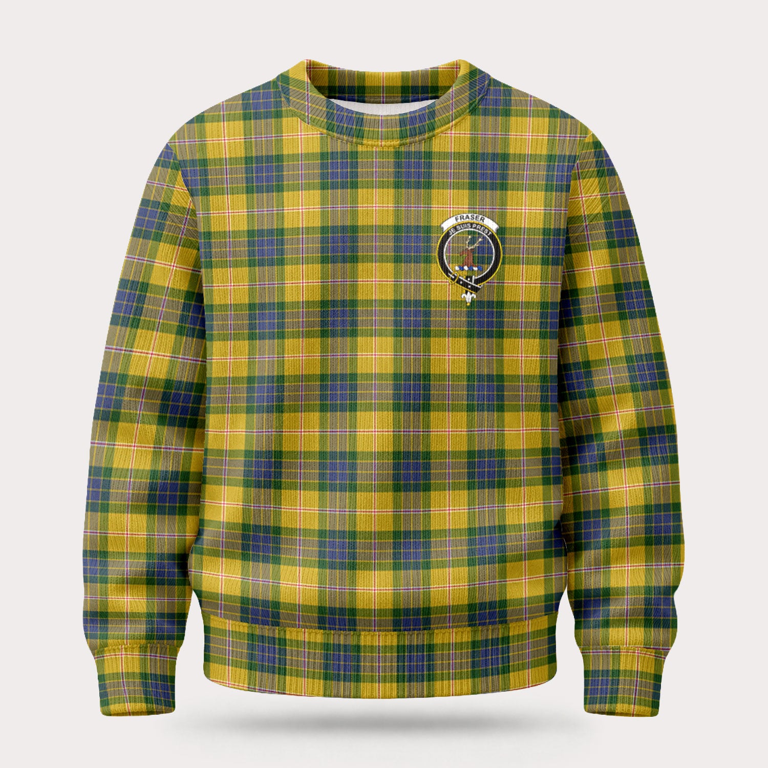 Fraser (of Lovat) Yellow Tartan Crest Sweater