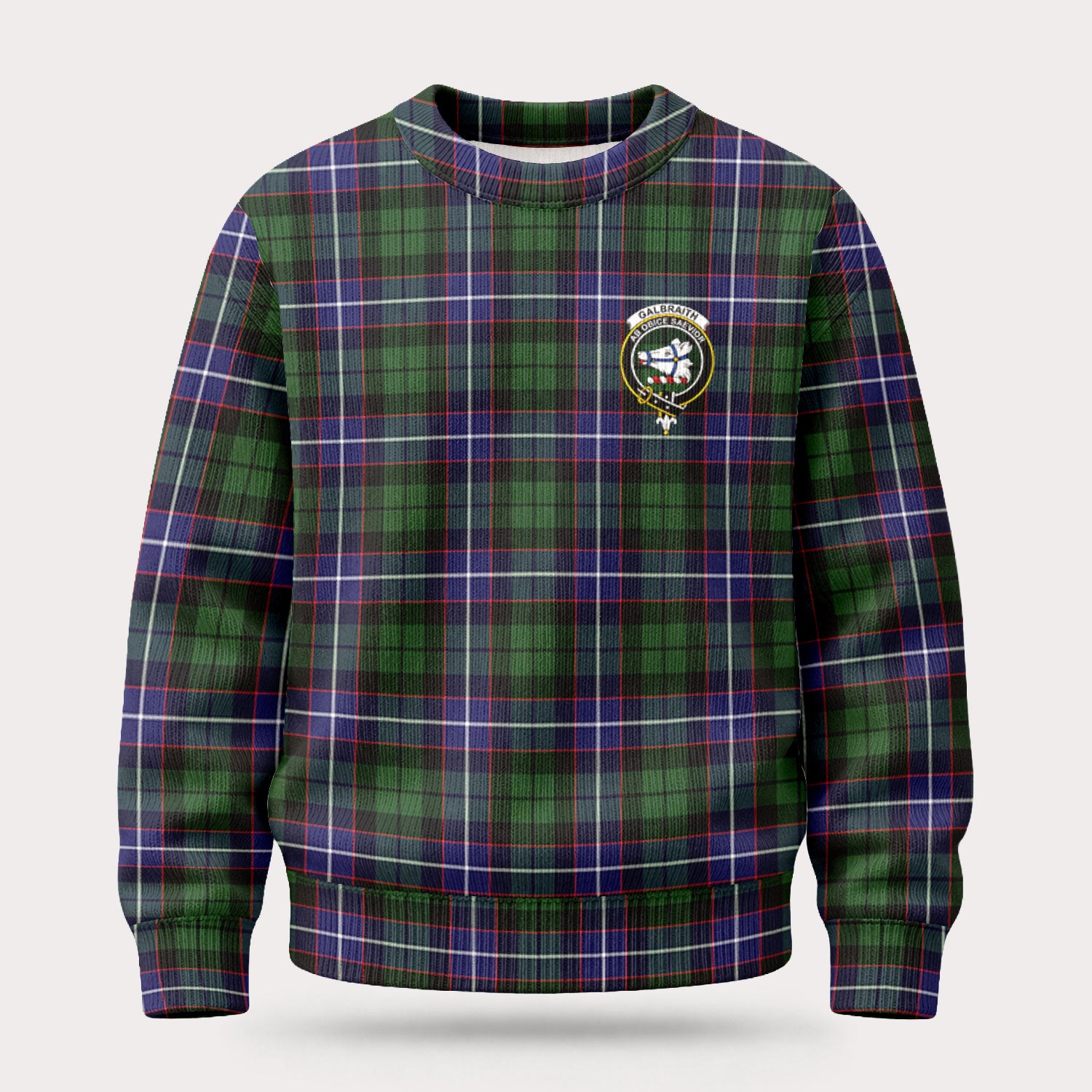 Galbraith Modern Tartan Crest Sweater