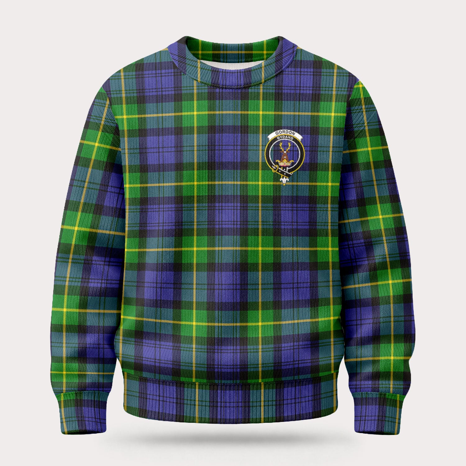 Gordon Modern Tartan Crest Sweater