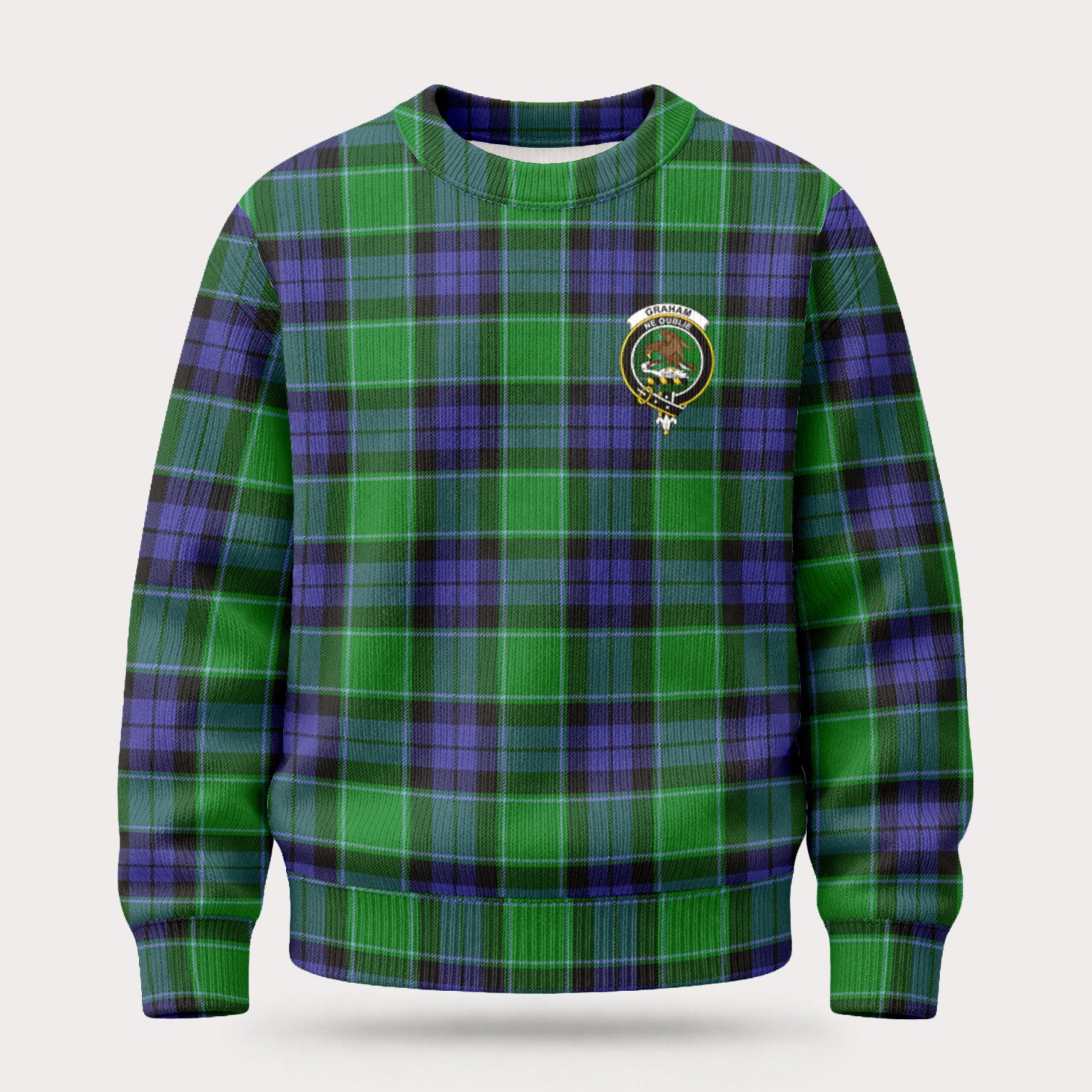 Graham of Menteith Modern Tartan Crest Sweater
