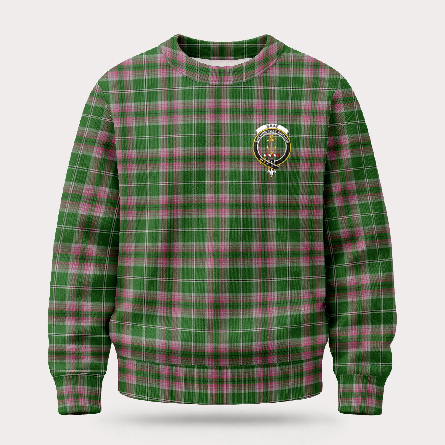 Gray Hunting Tartan Crest Sweater